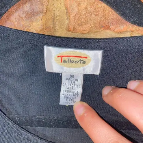 Talbots  Solid Black Short Sleeve Blouse Women's Size Medium