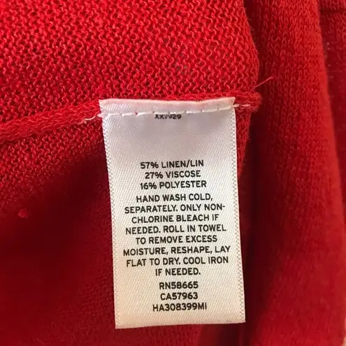 Halogen  linen blend knit open front long cardigan size‎ M thumbnail 6