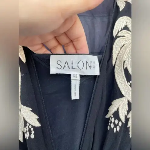 Saloni Leah Robe silk Dress w/Slip size 0 Black