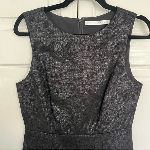 Susana Monaco Black Sparkle Detail Boat Neck Sleeveless Cocktail Dress Size. 6