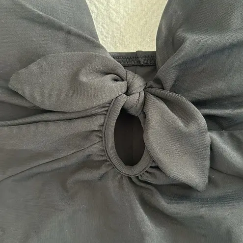 Robin Piccone Ava Plunge Underwire One-Piece swimsuit, Black, Size 10, $178