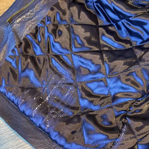 Georgetown leather design ladies soft leather jacket coat size small Y2K retro Purple