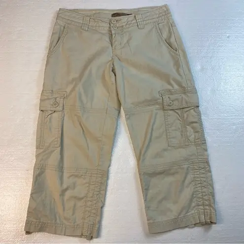 prAna  Women's Size 2 Kelly‎ Capri Pant Cargo Pocket Mid Rise Beige