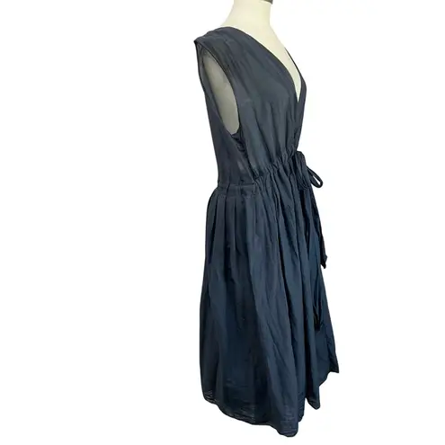 CP Shades Julia Dress Size L Cotton Silk Blue Midi Boho Lagenlook Flowy