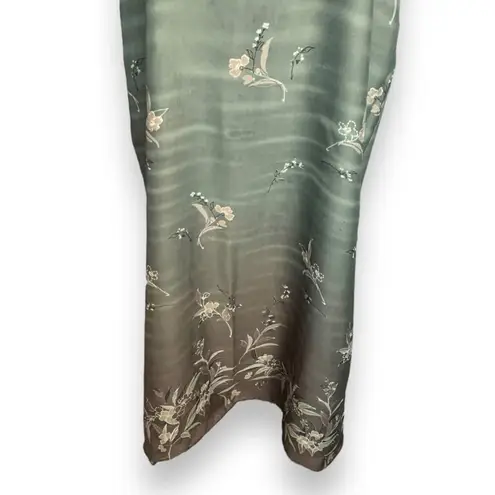 Vintage 90s Dress Green Floral Paisley Animal Print Sleeveless Grunge Maxi XL