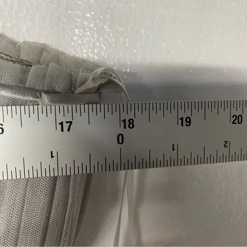 Badgley Mischka Mini Dress 16 Grey Chiffon Embellished Prom Bridesmaids Wedding