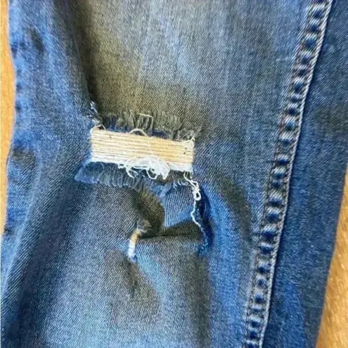 Free People  Great‎ Heights Fringe Frayed Hem Denim Skinny Jeans Size 29 Boho