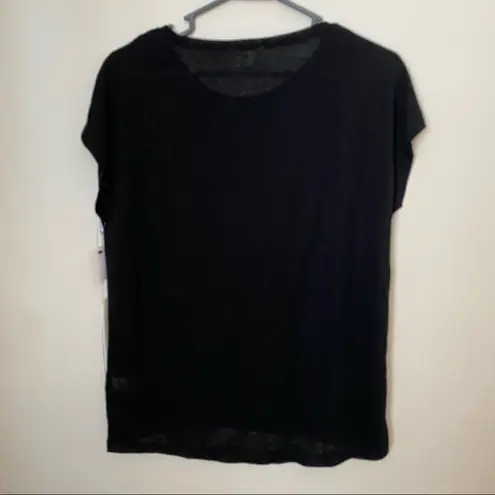 Caslon T-Shirt Black Pocket Short Sleeve Top Casual Neutral