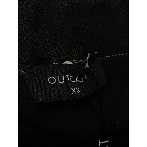 NEW Outcast Wynn Brown Metallic Strapless Bandeau Cutout Mini Denim Dress Sz XS