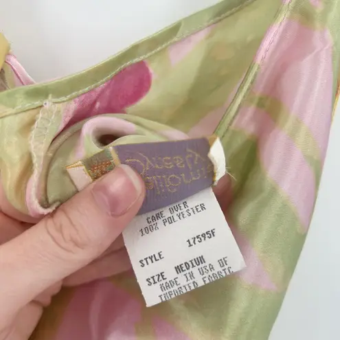 California Dynasty Womens Vintage Y2K 90s Tropical Floral Maxi Slip Dress Size M Pink Size M