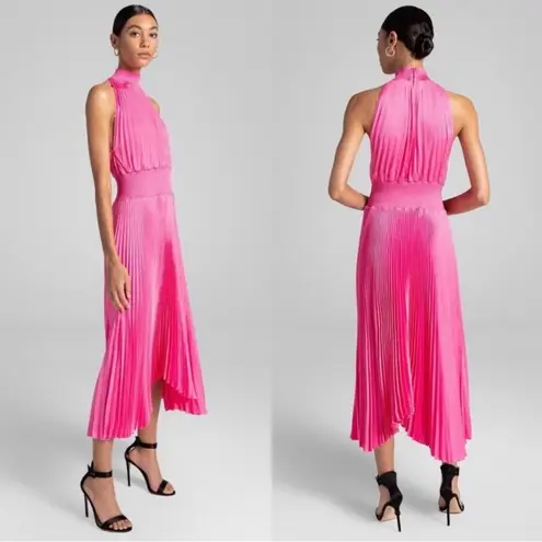 A.L.C. Pink Pleated Midi Dress Size 2