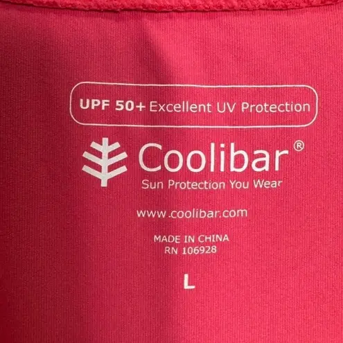 Coolibar Long Sleeve Top Size Large Pink UPF 50+ Sun Protection Swim Cover