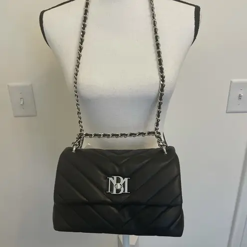 Badgley Mischka  Quilted Crossbody Convertible Purse Chain Strap Vegan Leather