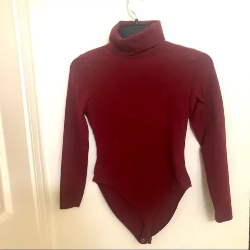 American Apparel  burgundy turtleneck bodysuit S