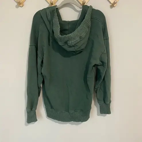 Aerie  Dark Green Oversized V-Neck Hoodie size XS