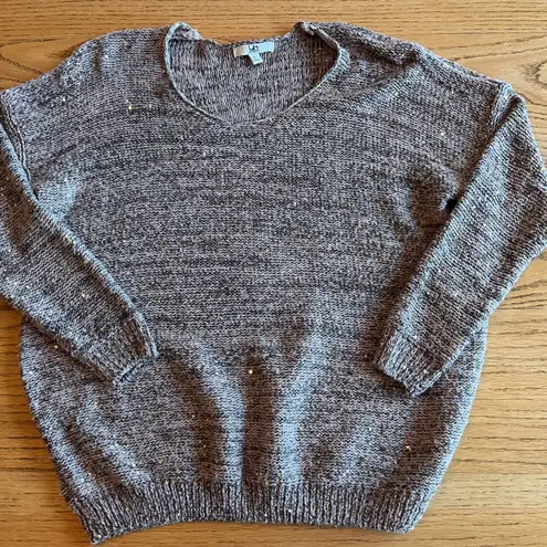 YA Los Angeles  Women’s Large Chic Sequin Sweater Brown‎ Gold