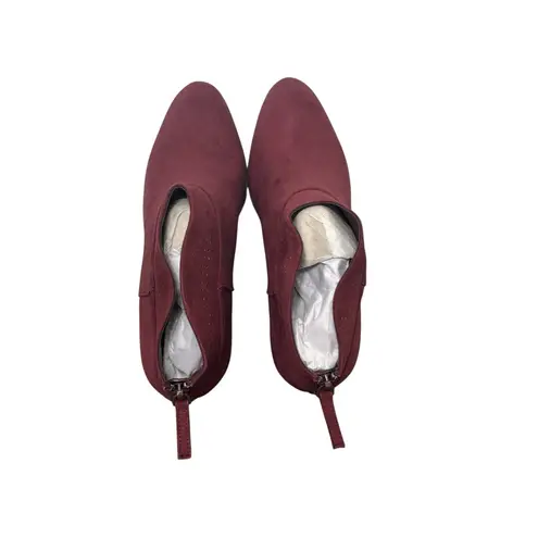 New! Violet & Red Jackson Laser Cut Topline Booties in Burgundy Red