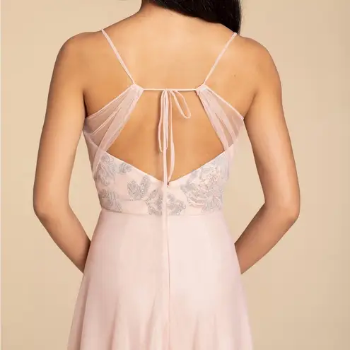 Hayley Paige Occasions NWT 5903 Blush Almond Cashmere Tulle Gown Maxi Dress 6