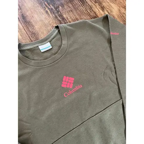 Columbia  TREK CROPPED SWEATSHIRT STONE GREEN COLOR BLOCK Large