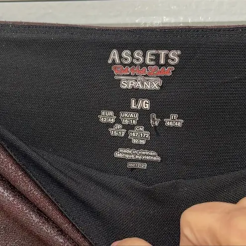 Spanx Assets by SPANX Burgundy Colored Leggings Size Large Shimmery Red