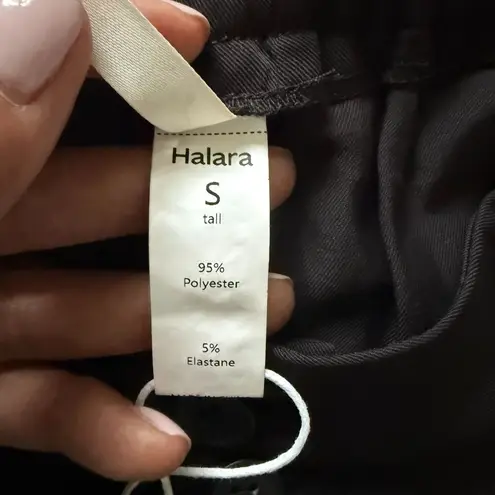 Halara High Waisted Straight Leg Work Pants Shirred Waist Zip Button Pockets ST