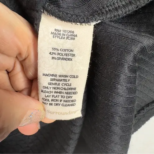 Soft Surroundings Nellie Tunic Black V-Neck Knit Stretch Long Sleeve Size Medium