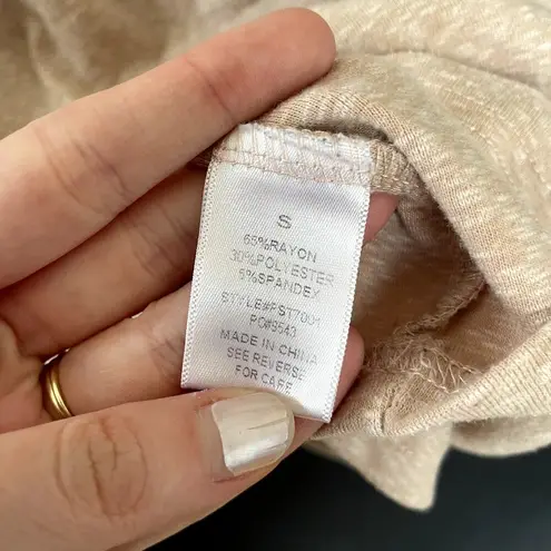 Hudson Bay light beige peach short sleeved shirt ruffle detail women's size S