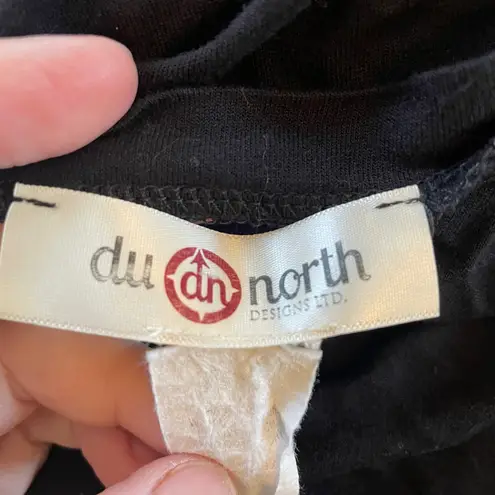 Y2K Du North Designs Floral Raglan Top Long Sleeve Black Comfy Casual Size L Size L