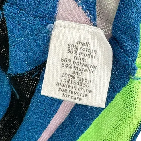 Replica Los Angeles Striped Boyfriend Tee Knit Top Size Small Blue