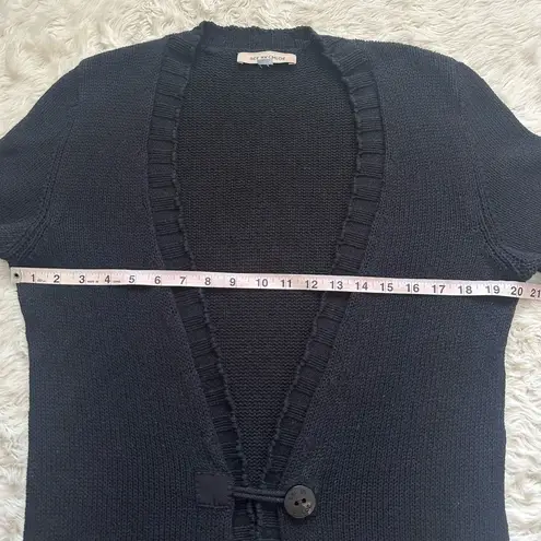 See By Chloe Cardigan Toggle Button Front Sweater Linen Cotton Blend Black Sz 6
