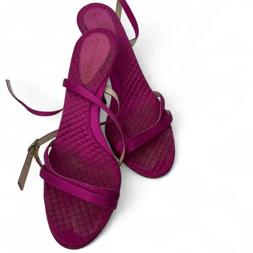 BCBG Max Azria | 6.5 | Kitten Heel Sandal Satin PINK Ankle Strap Women Strappy