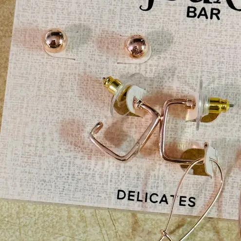 The Bar Bijoux Jewelry Earrings Set Rose Gold Arretes