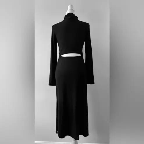 Le lis  Keyhole Mockneck Long Sleeve Sweater Dress Black Size M
