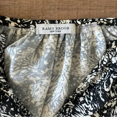 Ramy Brook black sabbath printed blouse long sleeve