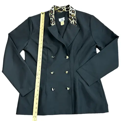 Vintage CB Women’s Double Breasted Classic Black Animal Print Blazer Size 12