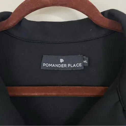 Tuckernuck Pomander Place Black Easy Polo Swing Sweatshirt Size M/L