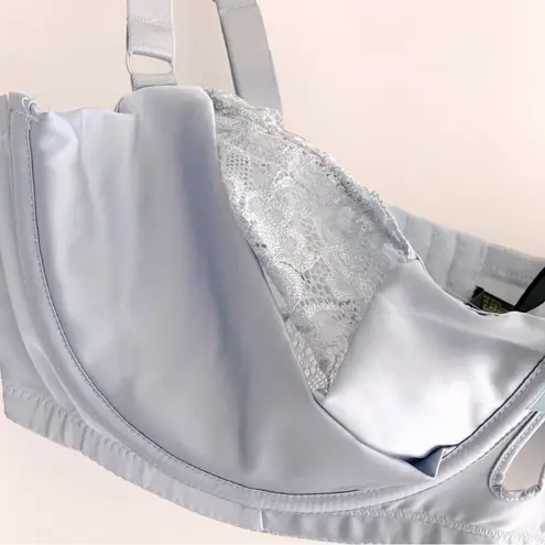 House of Desire Sienna Satin & Lace Bra Blue Romantic Underwire Size 3X/4X NEW