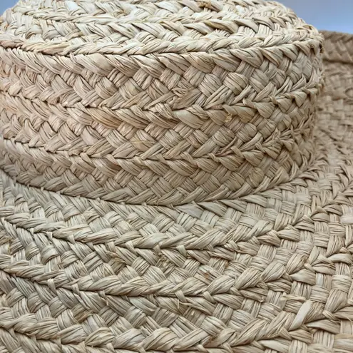 Helen Kaminski Australia 100% Raffia Wide Brim Woven Straw Sun Hat Natural Tan