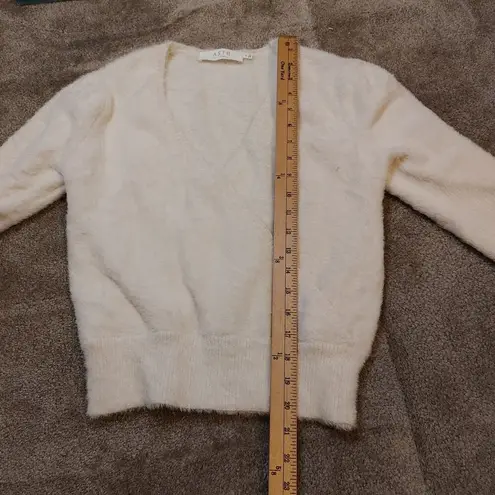 ASTR The Label Size Small Fuzzy Soft Nylon Sweater White Faux Wrap Comfy Cozy - Image 7