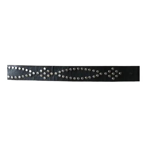 Black Faux Leather Western Belt Rhinestone Studded Bling Buckle Cowgirl Style