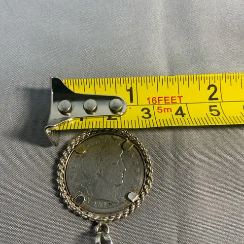 1916 Barber Silver Quarter Set in 925 Decorative Bezel