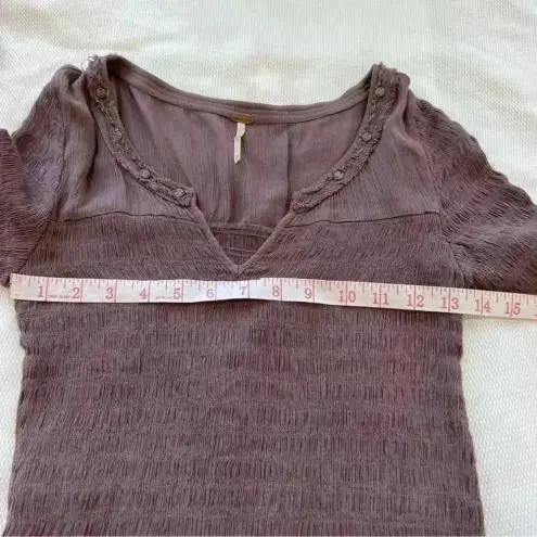 Free People  Sugar Magnolia Smocked Blouse Size Xs