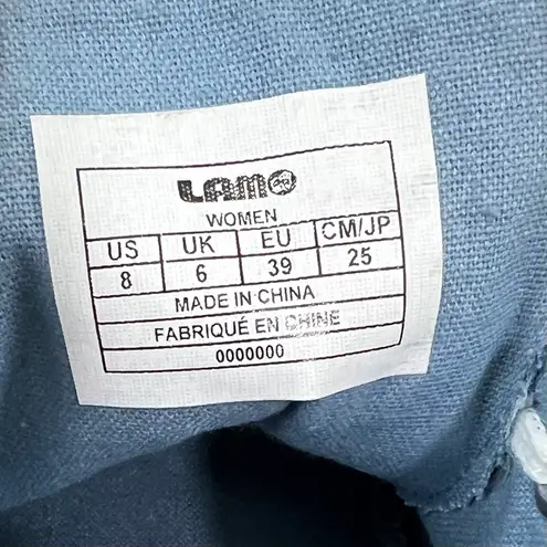 Lamo Vita Canvas Low Top Sneakers Blue Size 8