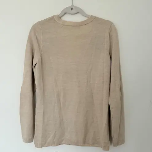 Ny&co New York & Sz MCo. Tan Beige Argyle V-Neck Sweater Relaxed Everyday Layer Sz M - Image 2