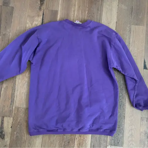 Vintage Purple Henley Pullover Long Sweatshirt Size Medium Size L