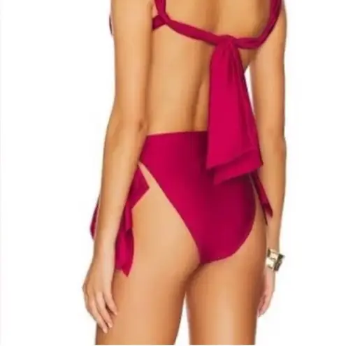 Andrea Iyamah Andrea lyamah Rai High Waisted Bikini Bottoms in Ruby Pink Size Medium
