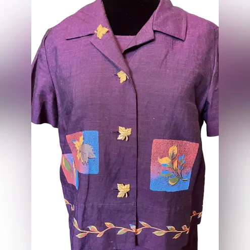 Sag Harbor Vintage 90s Cottagecore Boho Hippie Fall Seasonal Patchwork Dress Set