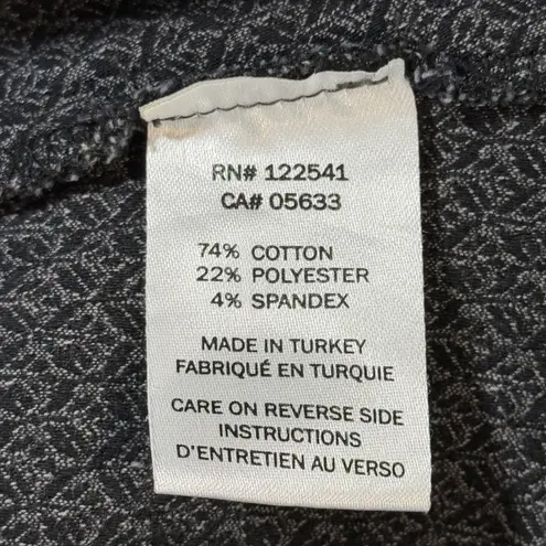 Isle Melis Kozan Pull On Dress Pants Small Geometric Pattern Slim Shaping Work Black