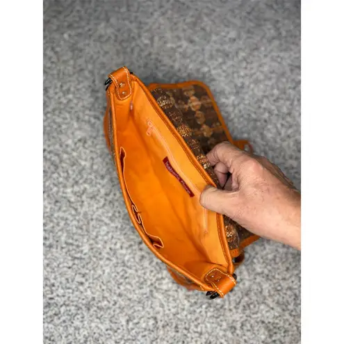 Isabella Fiore Women's Brown Tweed Shoulder Bag Casual Handbag