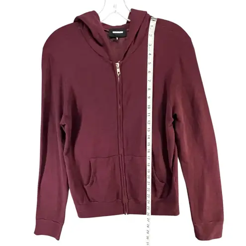 Monrow Supersoft Zip Up Hoody Womens M Maroon Red Hoodie Sweatshirt Full Zip Size M